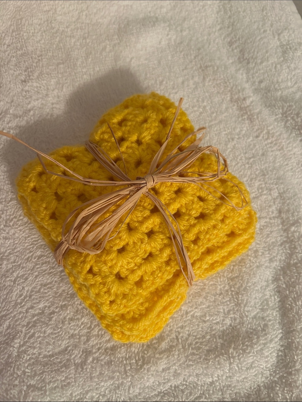 Handmade Yellow Crochet coaster Set - Soft Cotton Blend